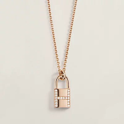 Hermes HM Advanced Niche Lock Head Necklace Cubic Zirconia