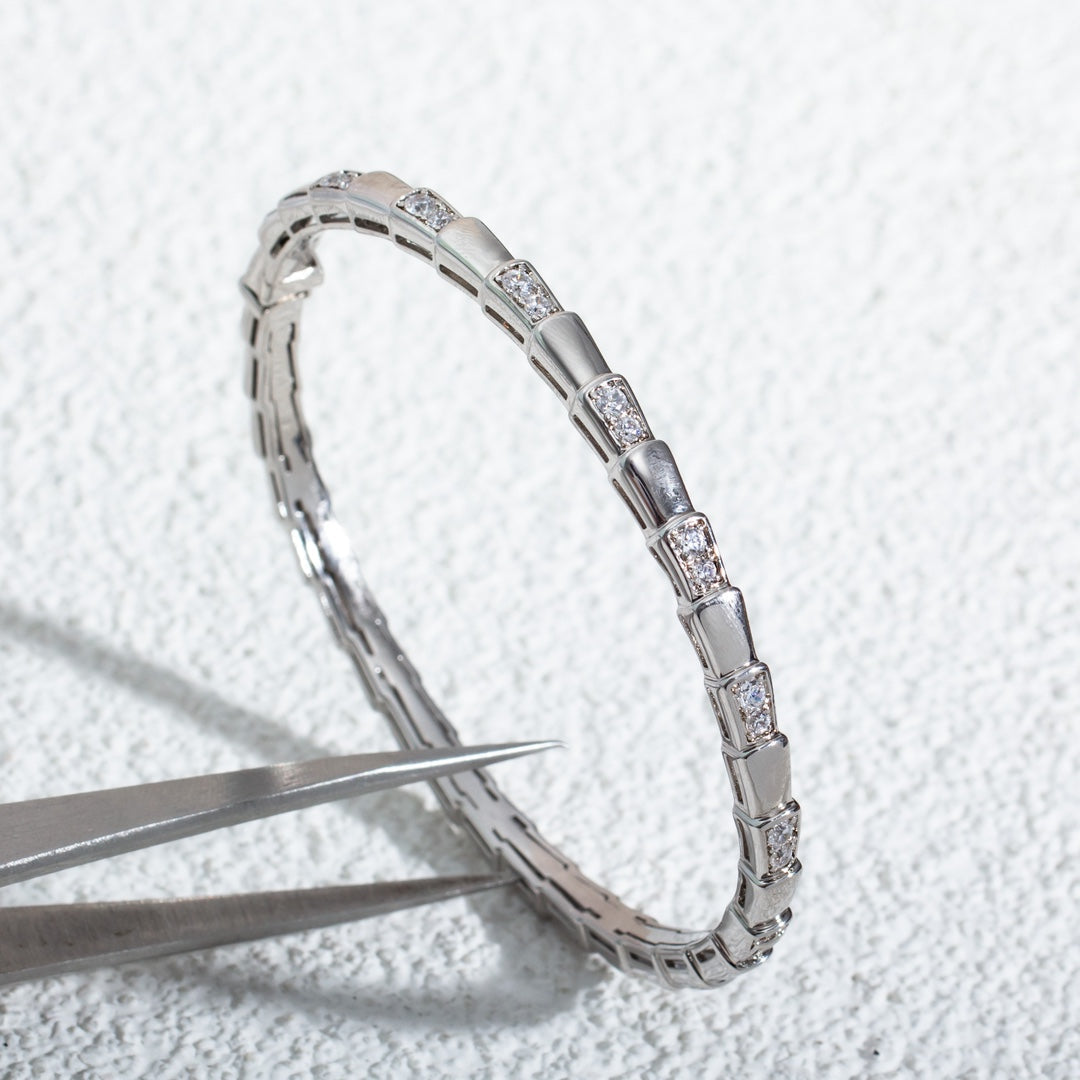 Bvlgari Serpenti Bracelet Silver Cubic Zirconia