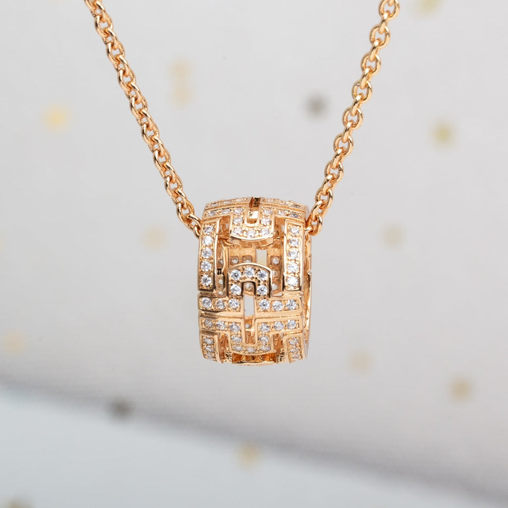 Bvlgari Parentesi Necklace Pink Gold Diamond