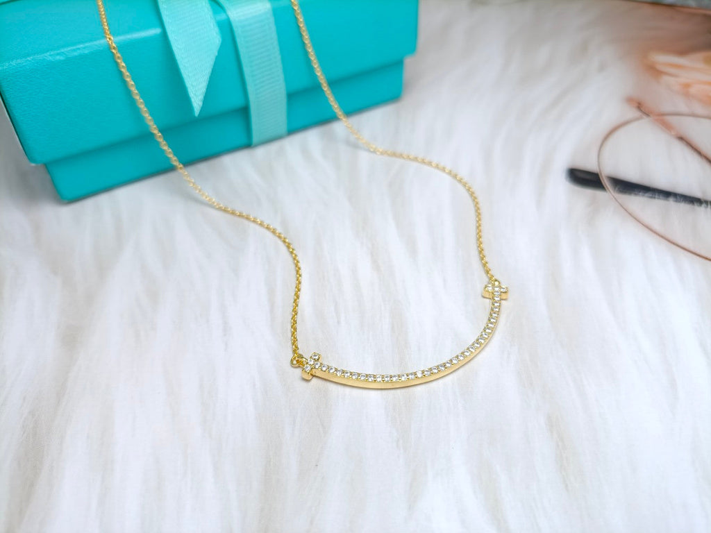 Tiffany Big Smile Pendant Cubic Zirconia Necklace