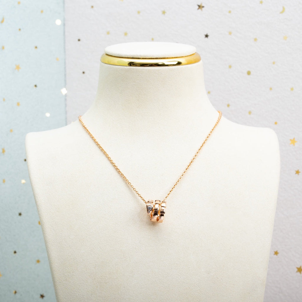 Bvlgari Serpenti Pink Gold Necklace Cubic Zirconia