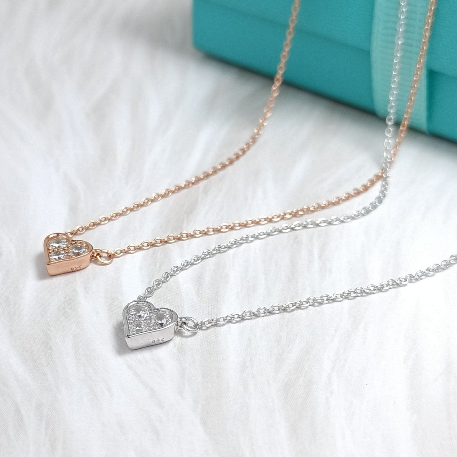 Tiffany Heart 3 Cubic Zirconia Pendant Necklace