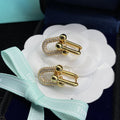Tiffany Hardwear Link Cubic Zirconia Gold Earrings