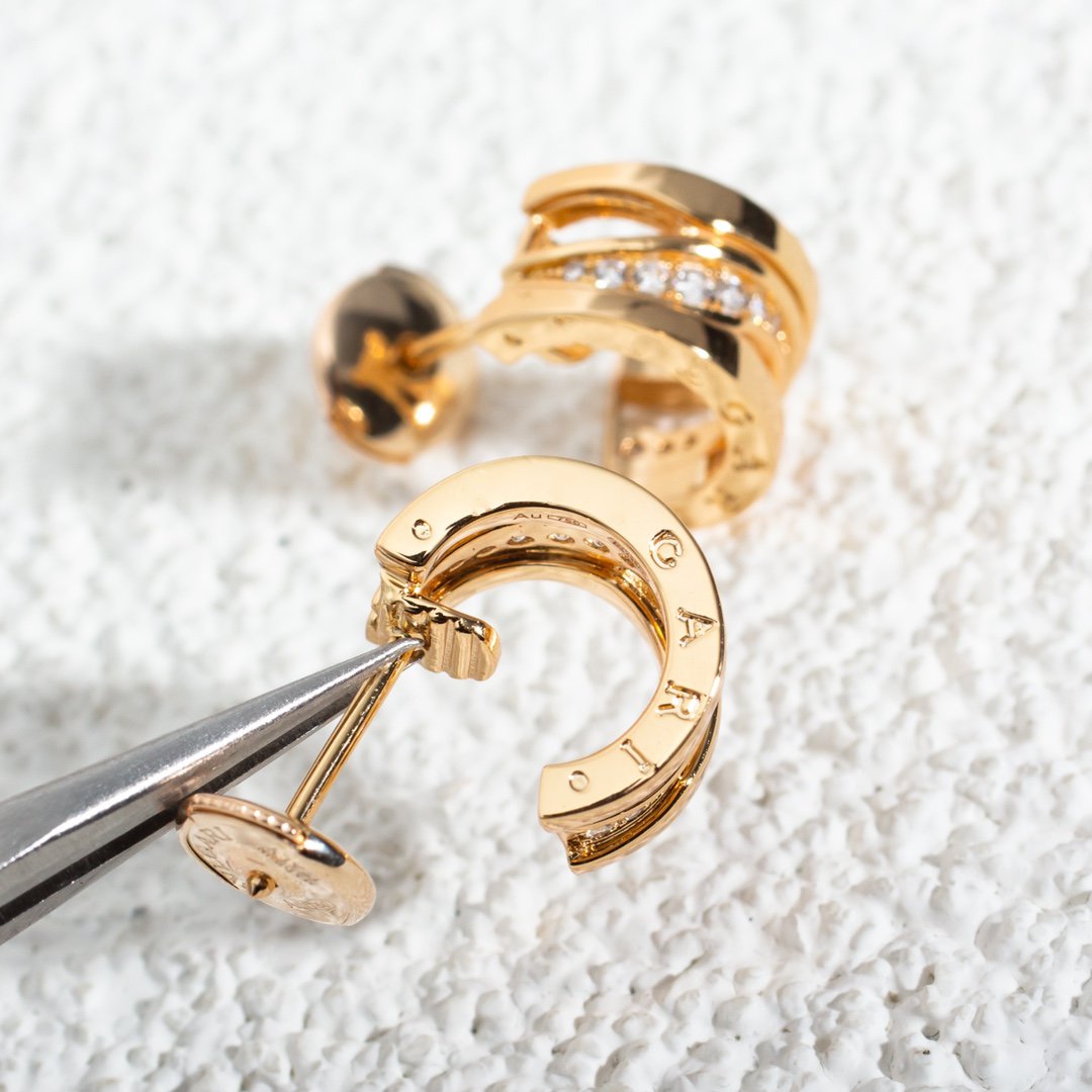 Bvlgari Zero 1 Pink Gold Cubic Zirconia Earrings