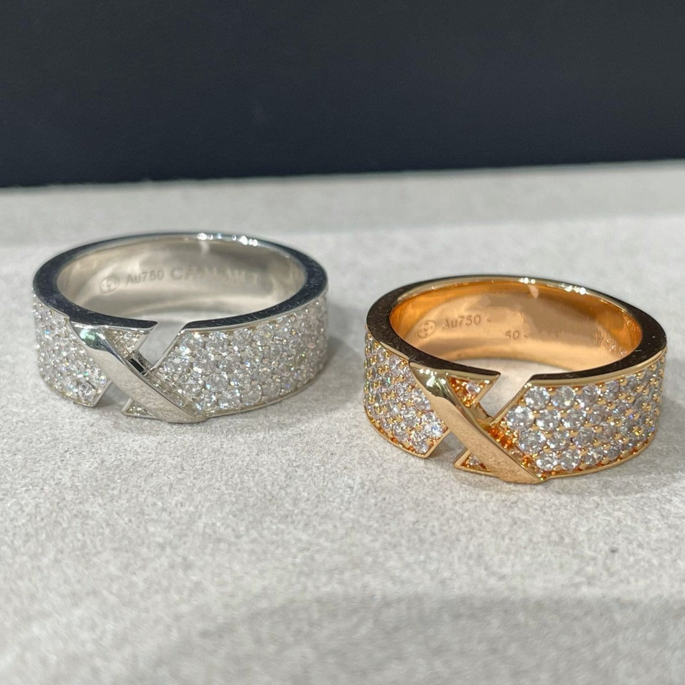 Chaumet Liens Evidence Pink Gold Cubic Zirconia Paved Ring