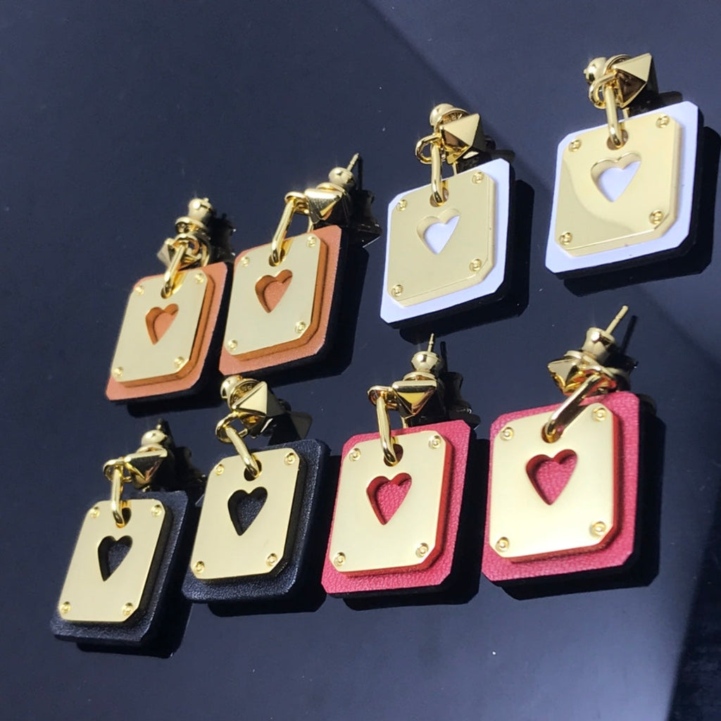 Hermes As De Celine Brown Earrings