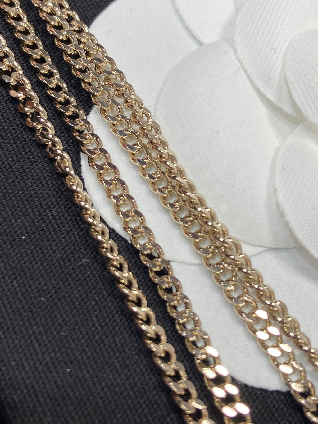 Chanel Pendant Half Cubic Zirconia Pink Gold Necklace