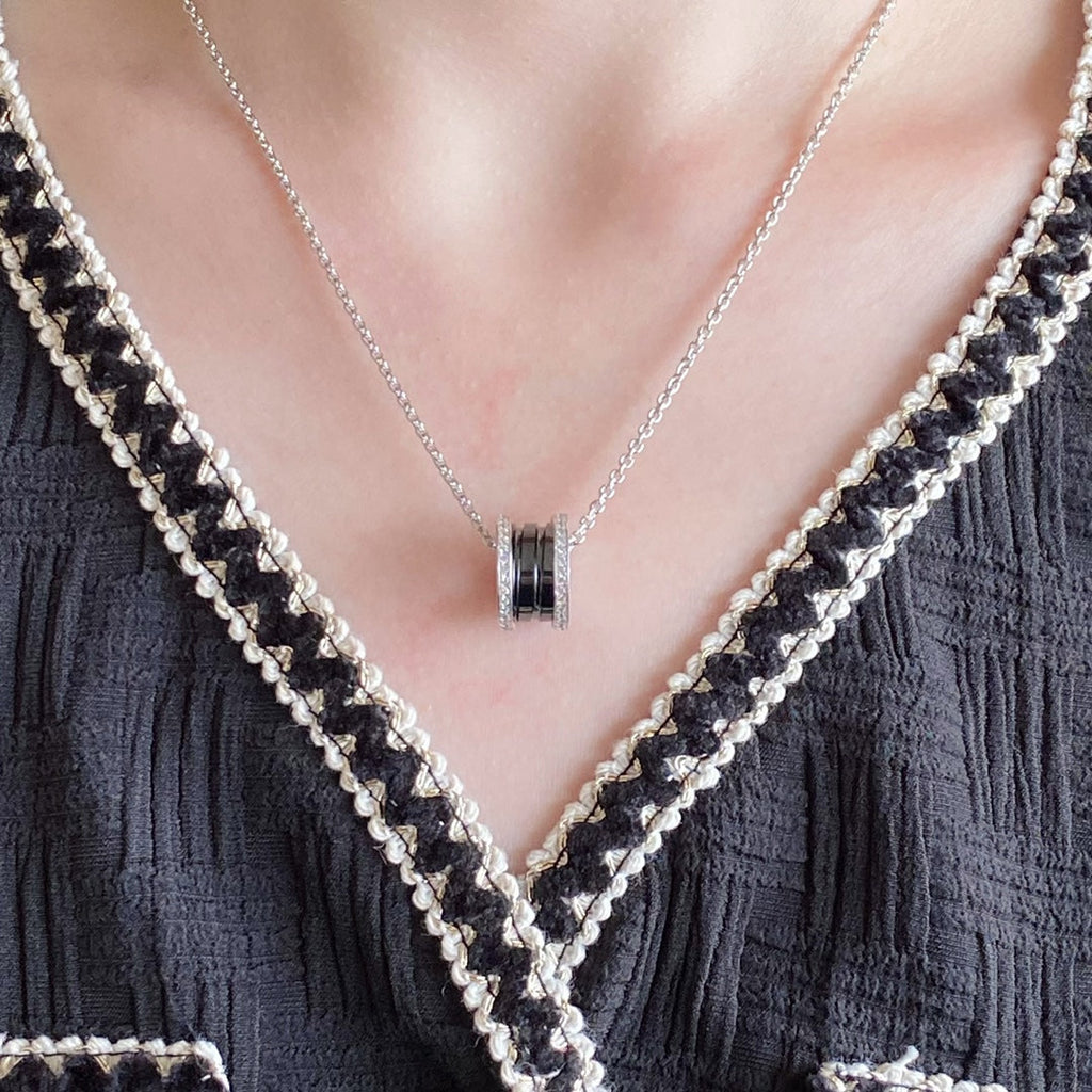 Bvlgari Zero 1 Cubic Zirconia Ceramic Necklace