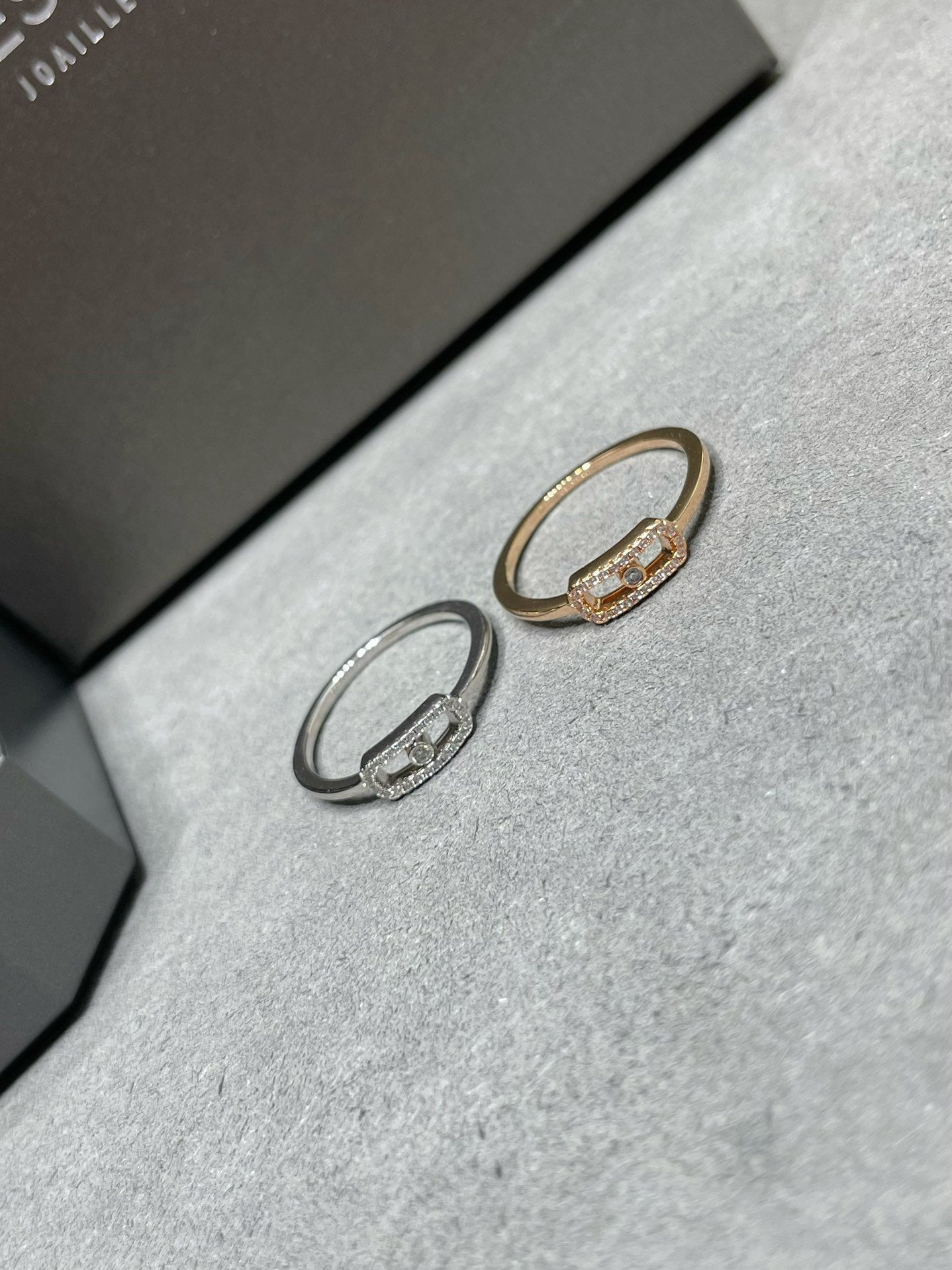 Messika Move Uno Pink Gold Cubic Zirconia Paved Ring