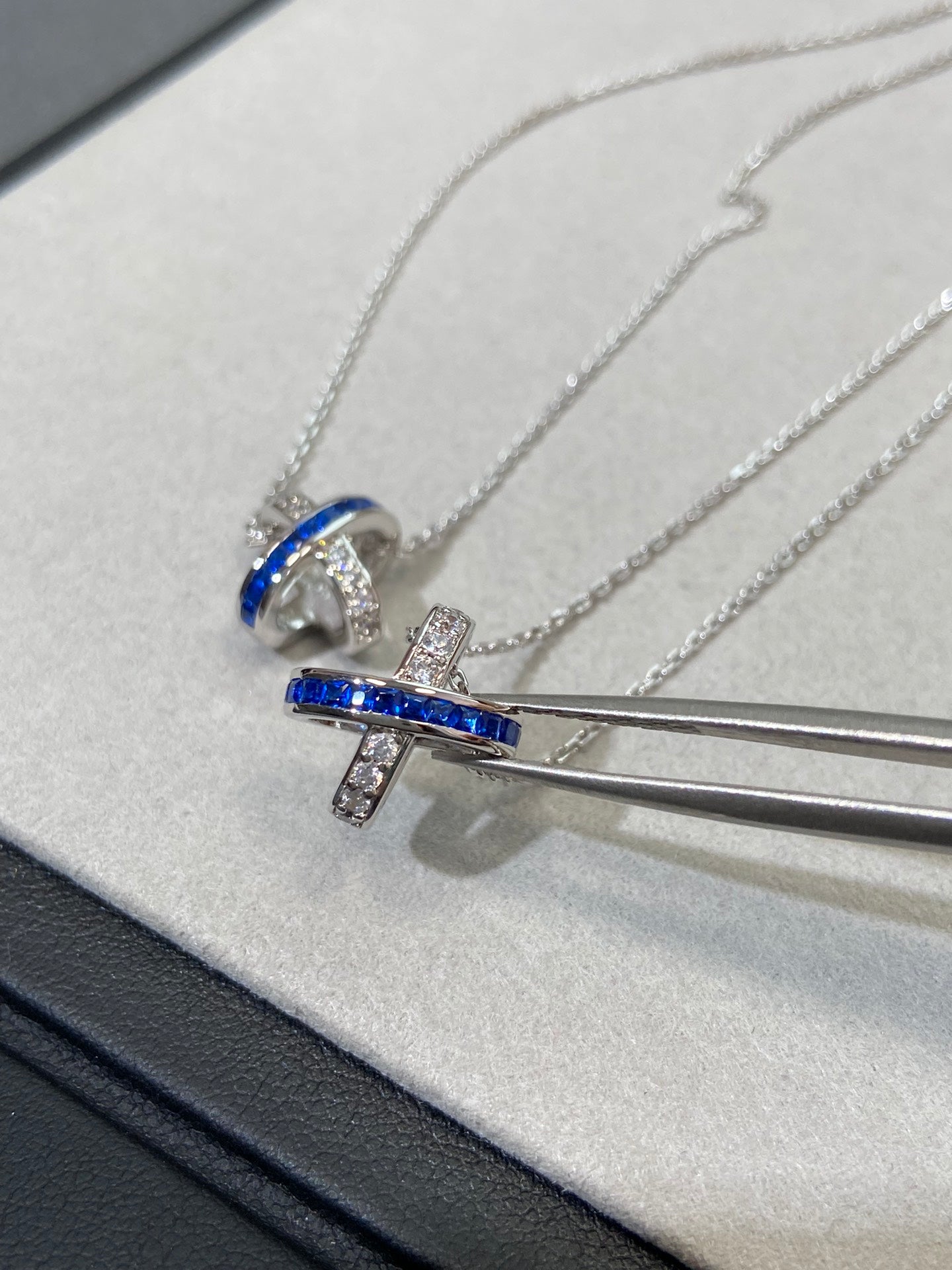 Chaumet Liens Silver Blue Cubic Zirconia Necklace