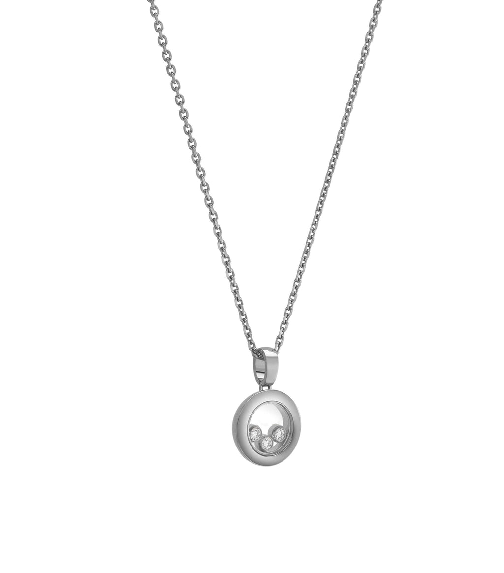 Chopard Happy Pendant Silver 3 Cubic Zirconia Necklace
