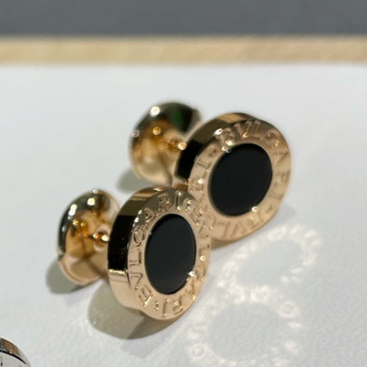 Bvlgari Earrings Cluster Black Gold Pink