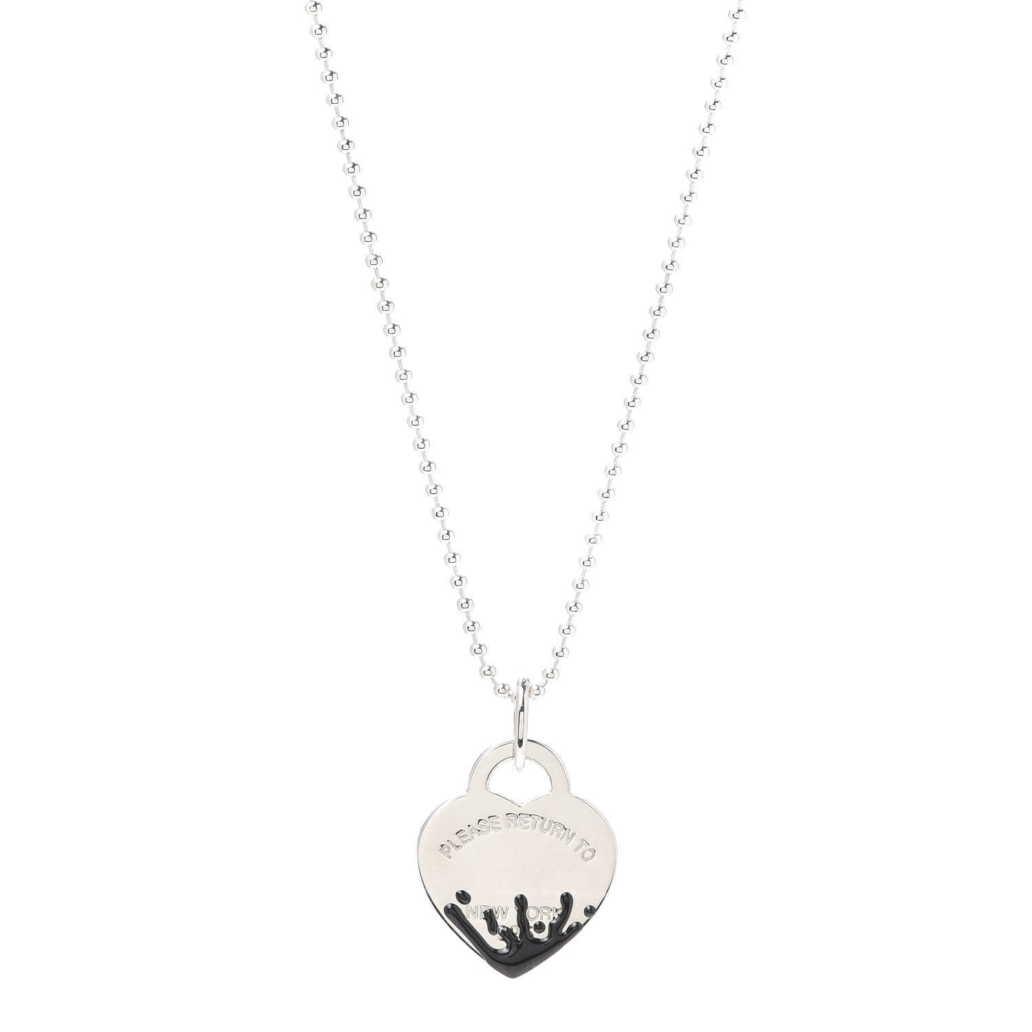 Tiffany Colour Heart Splash Tag Necklace