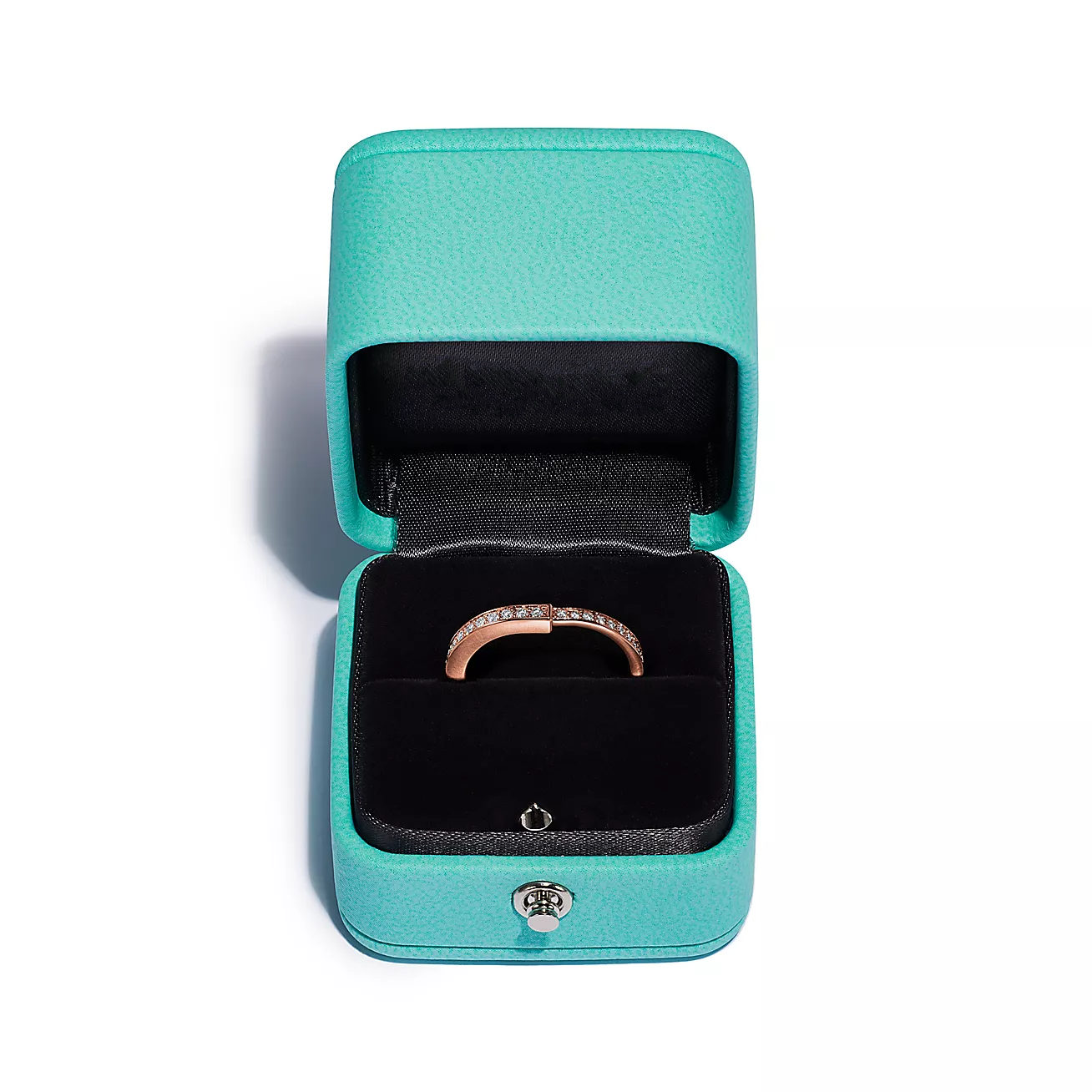 Tiffany Lock Ring Cubic Zirconia Paved