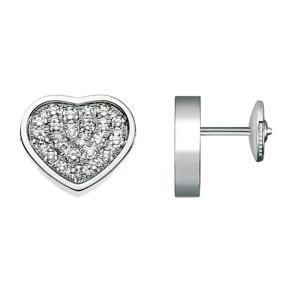 Chopard Happy Heart Earrings Silver Diamond