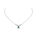 Chaumet Josephine Malachite Silver Cubic Zirconia Necklace