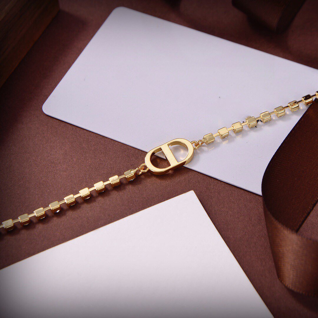 Dior CD Necklace Gold Diamond