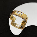 Fendi F Bracelet Gold Diamond Cuff