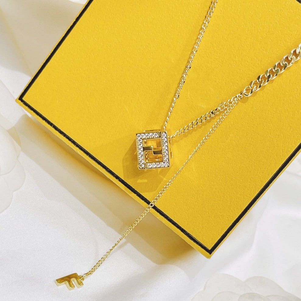 Fendi FF Gold Diamond Necklace