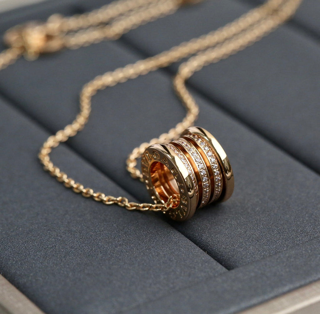 Bvlgari Zero 1 Pink Gold Cubic Zirconia Necklace
