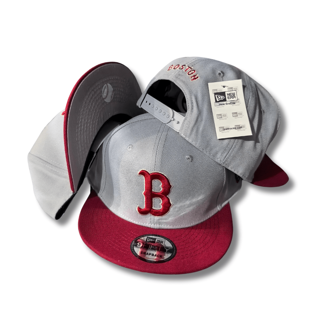 Boston Red Sox White and Red with Embroidered Logo - Snapback Cap
