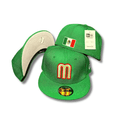 Team Mexico with Embroidered Logo and Mexican Flag Patch Green – Fitted Cap