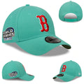 Teal Snapback Cap with Red Boston Logo and World Series Patch