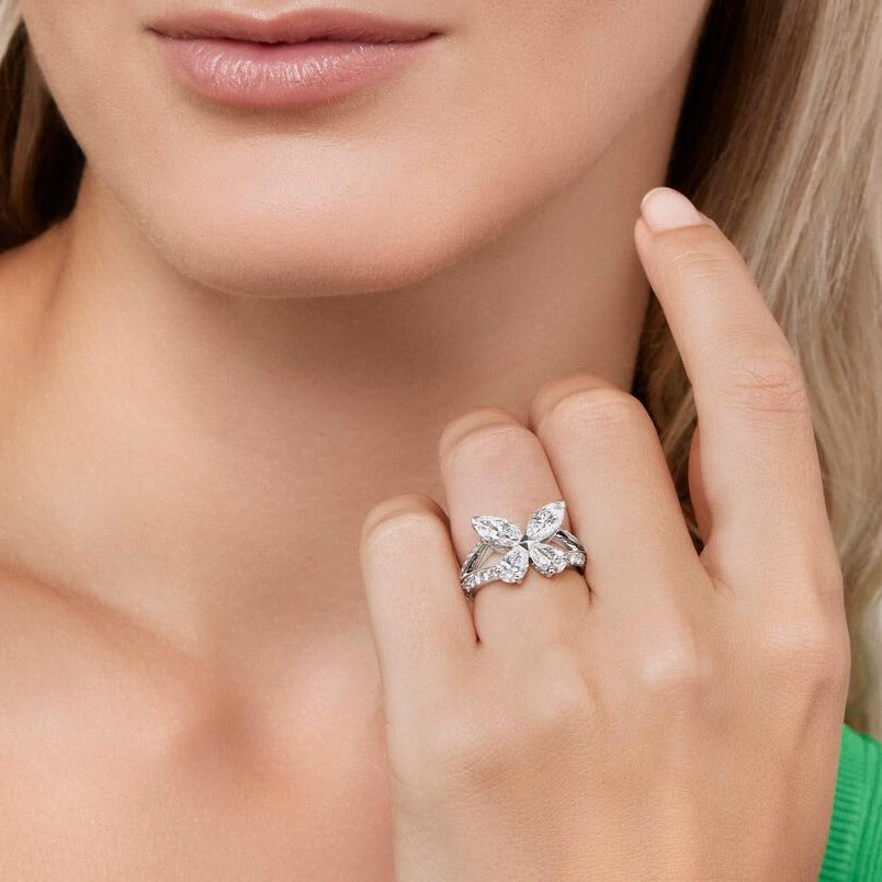 Graff Butterfly Classic Silver Cubic Zirconia Ring