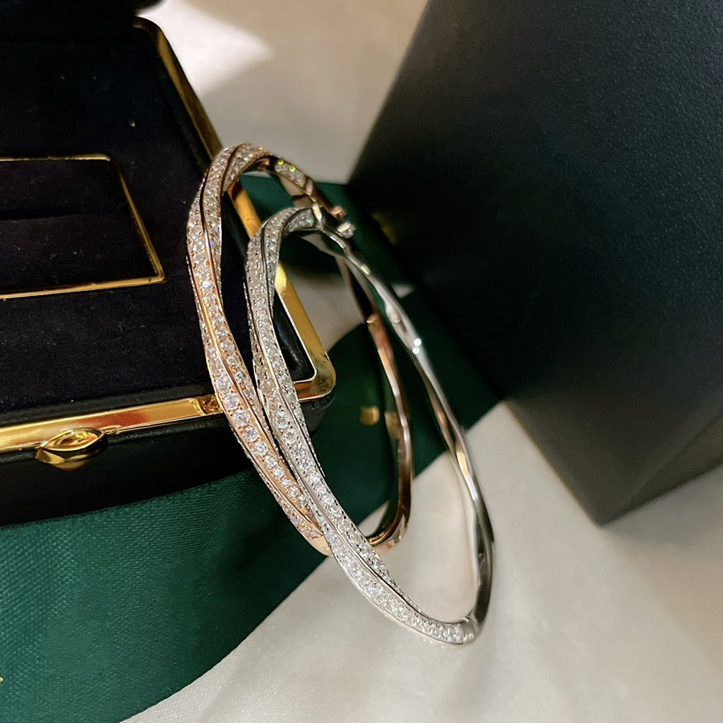 Graff Spiral Paved Cubic Zirconia Bangle Bracelet