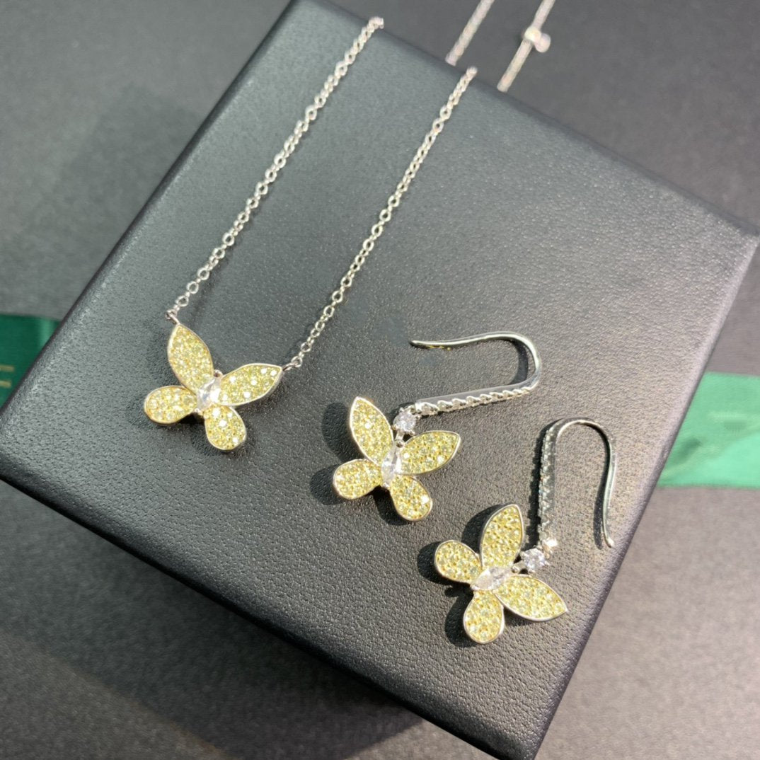 Graff Butterfly Yellow Cubic Zirconia Paved Necklace