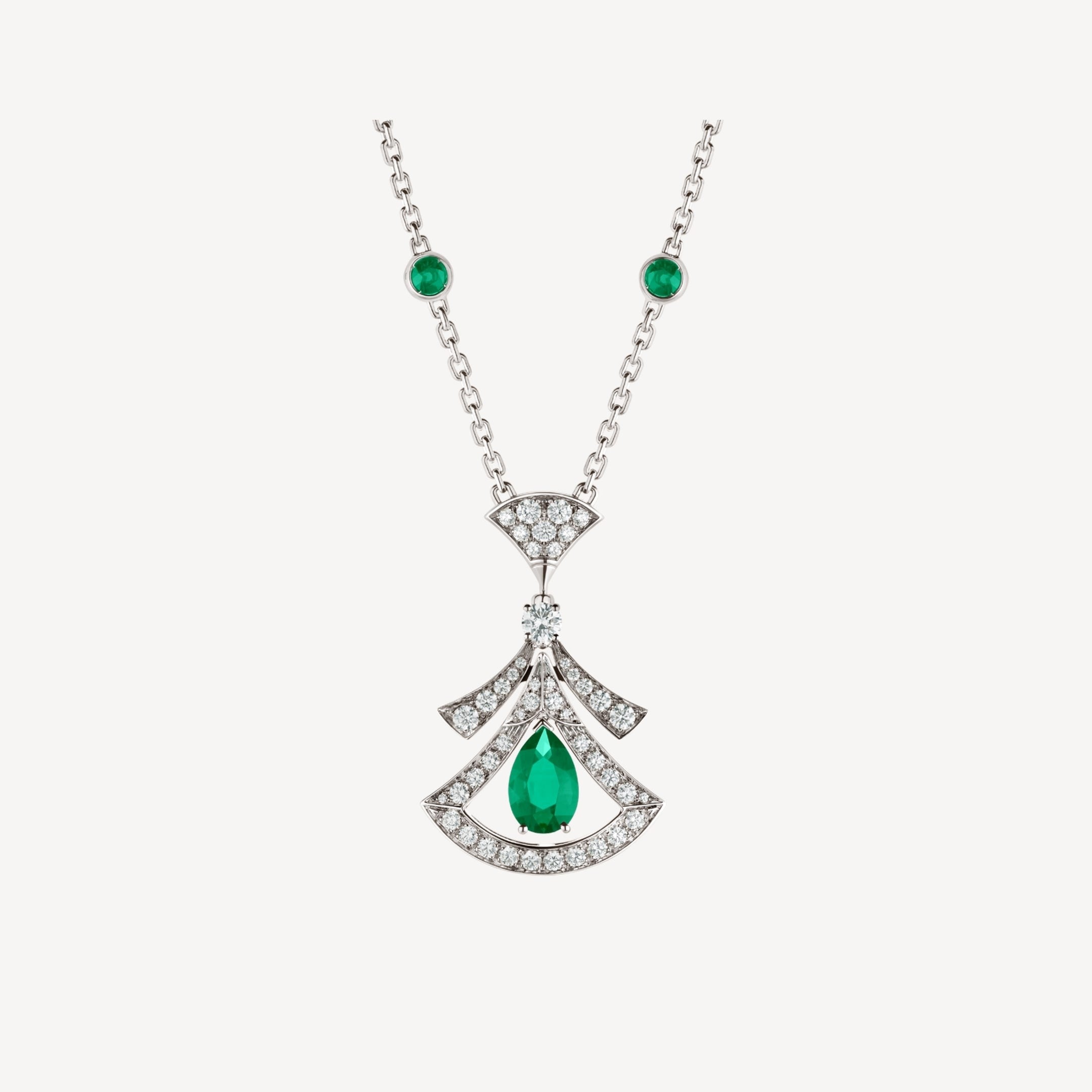 Bvlgari Dream Necklace Malachite Cubic Zirconia Silver
