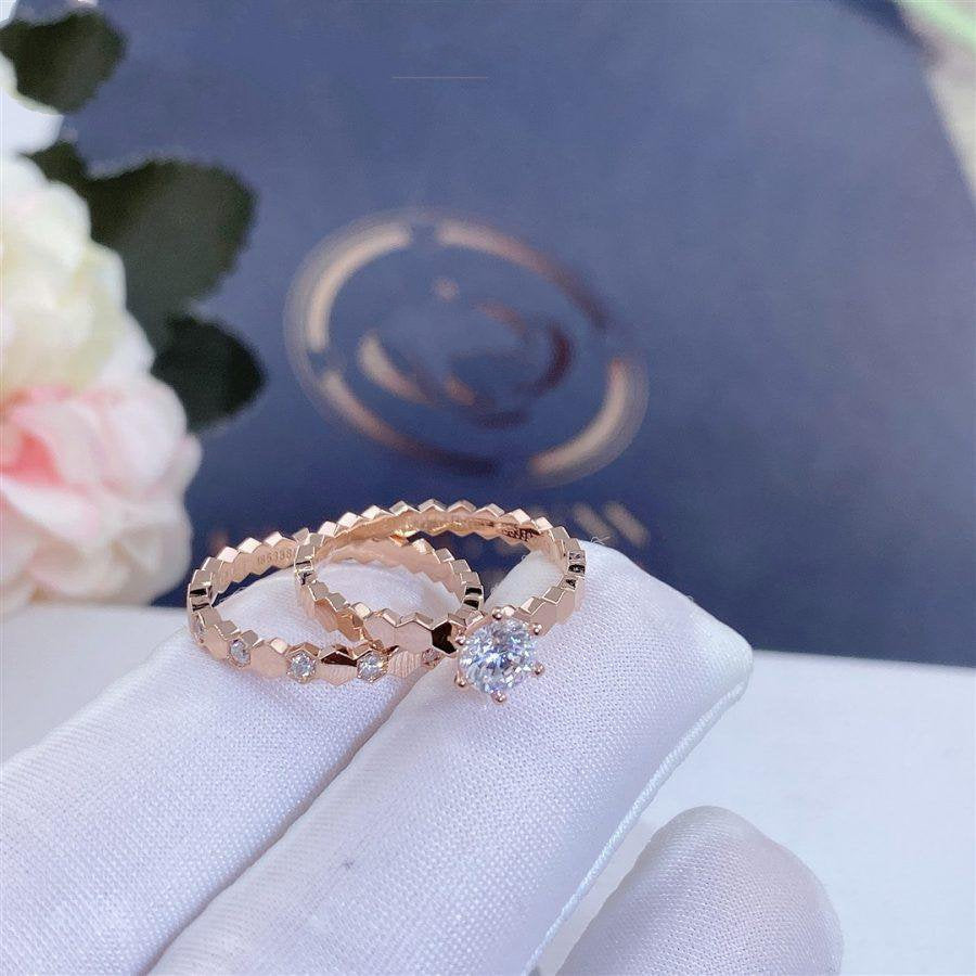 Chaumet Bee Love Ring Pink Gold 1 Cubic Zirconia