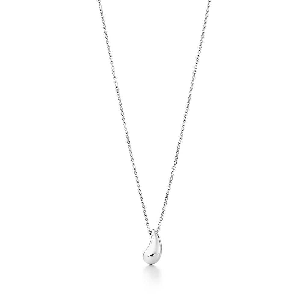 Tiffany Elsa Peretti Teardrop Pendant Sterling Silver Necklace