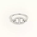 Hermes Ronde Small Silver Diamond Ring