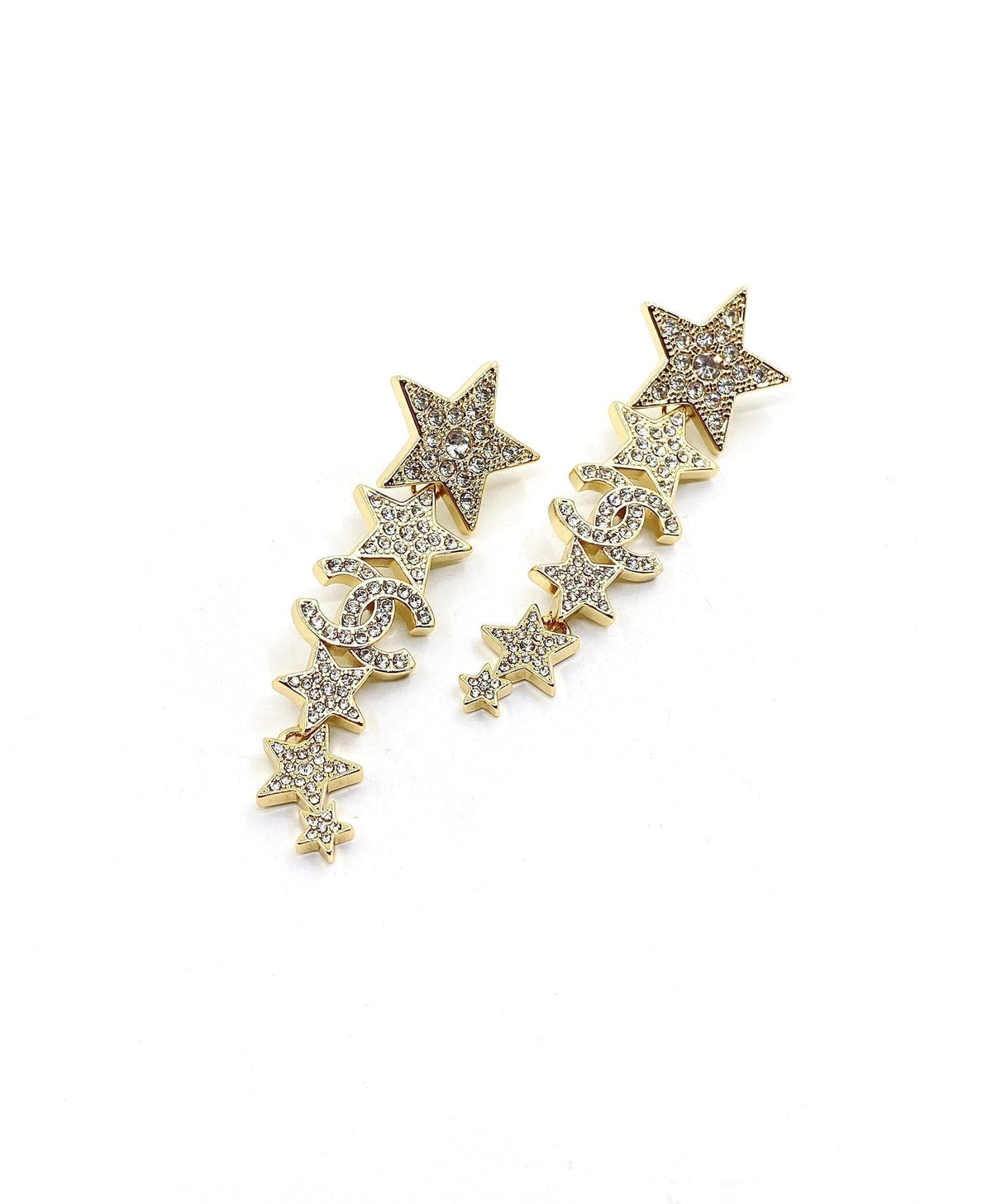 Chanel Star Diamonds Long Earrings - 18K Yellow Gold