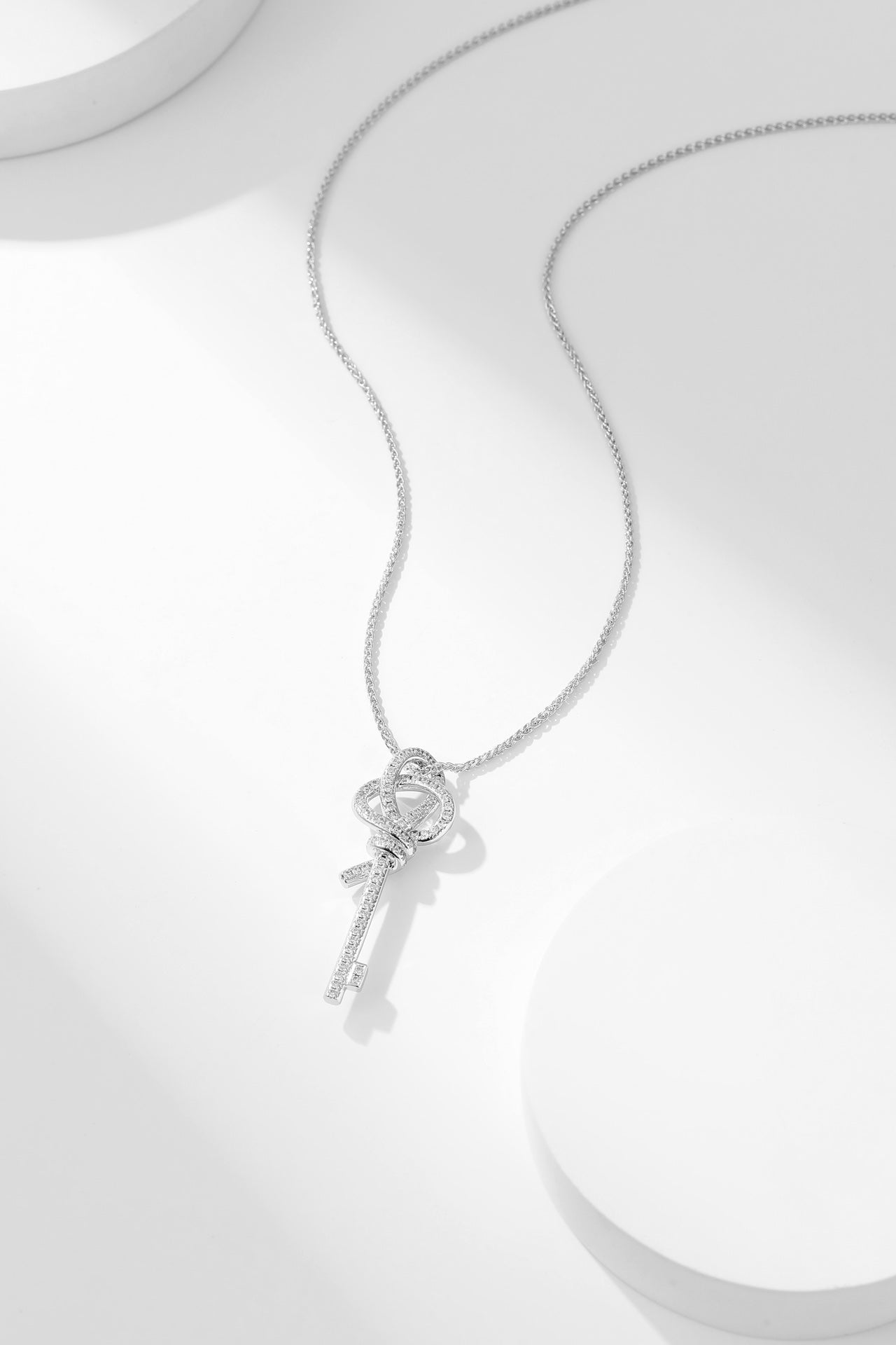 Tiffany Tiffan Key Woven Cubic Zirconia Necklace
