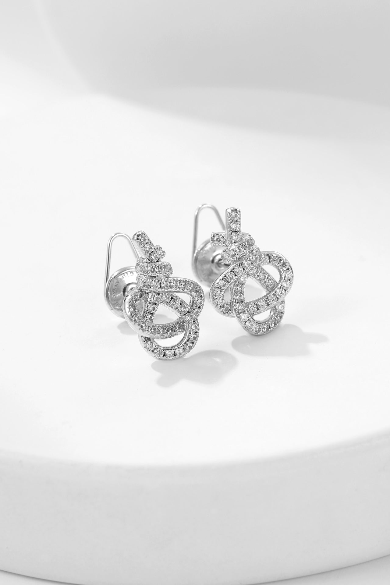 Tiffany Tiffan Key Woven Cubic Zirconia Earrings