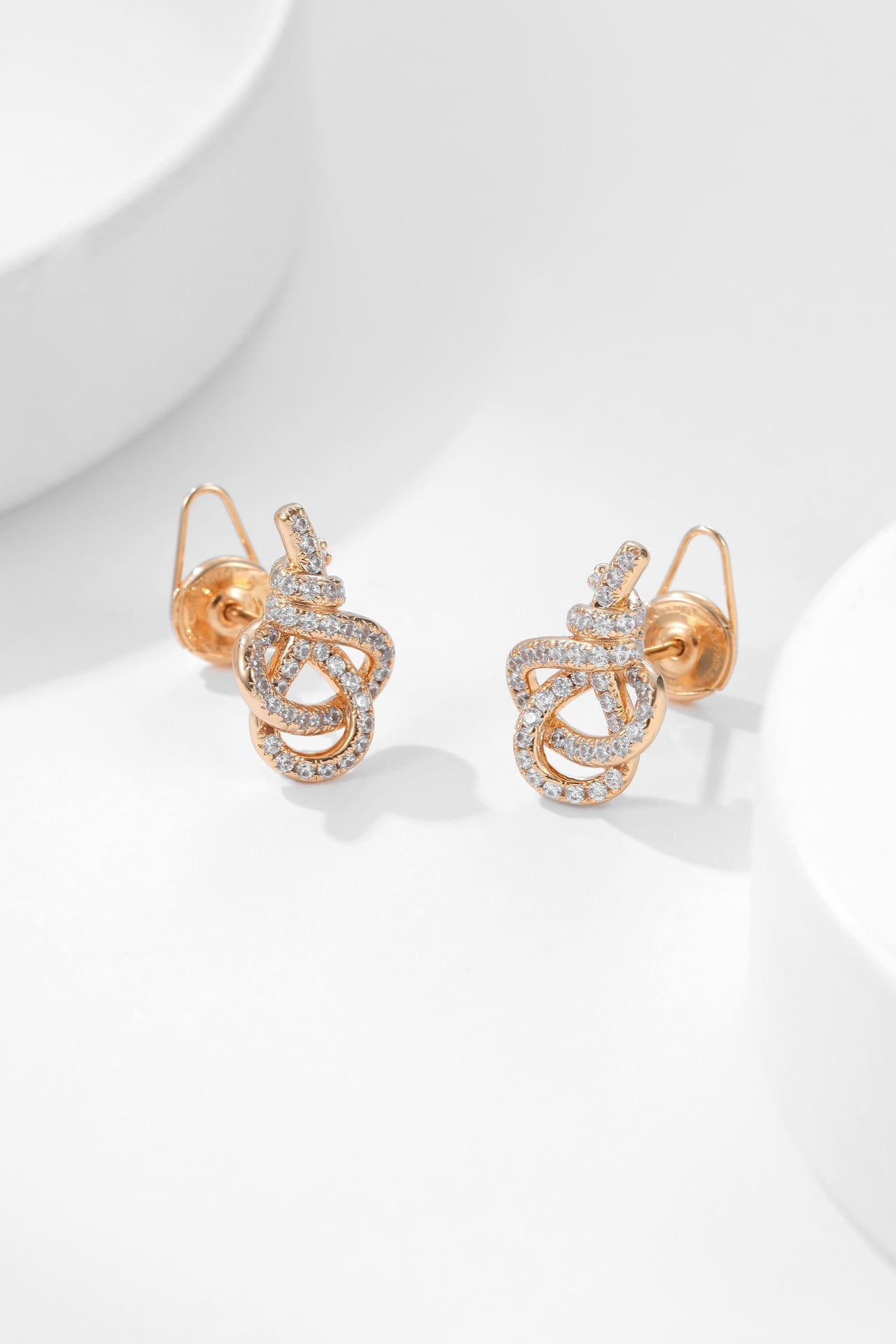 Tiffany Tiffan Key Woven Cubic Zirconia Earrings