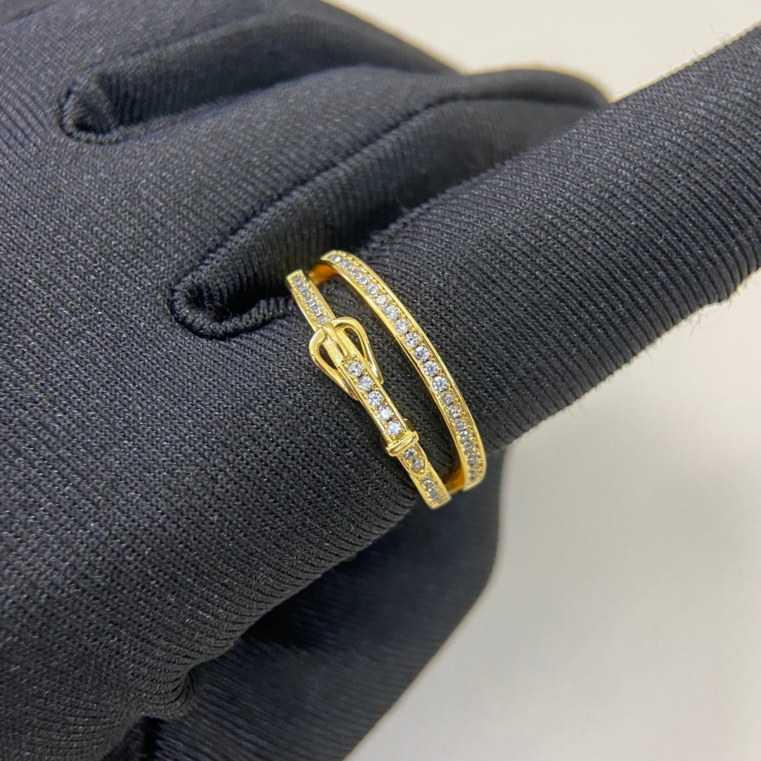 Hermes HM Buckle Diamond 2 Ring