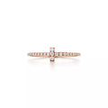 Tiffany T Ring Cubic Zirconia Pink Gold