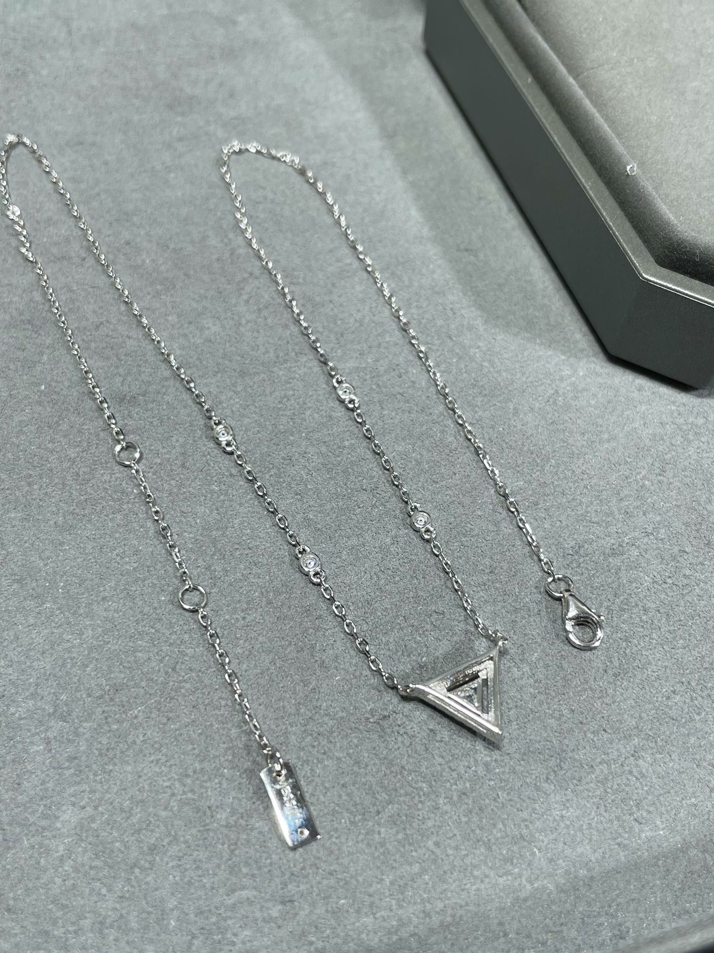 Messika Messik Triangle Cubic Zirconia Silver Necklace