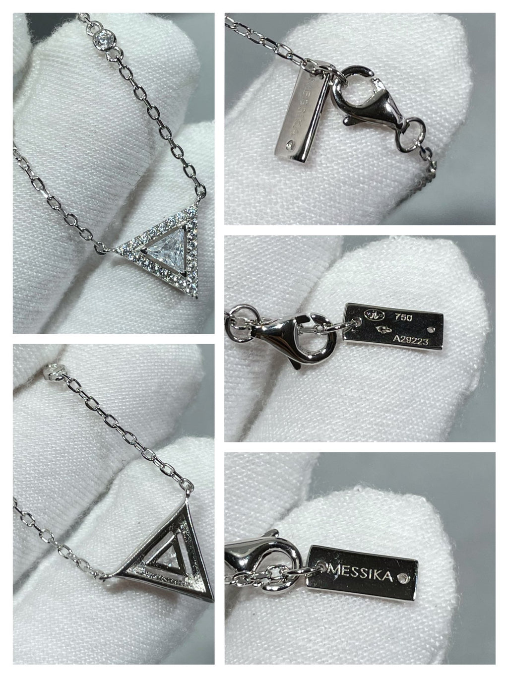 Messika Messik Triangle Cubic Zirconia Silver Necklace
