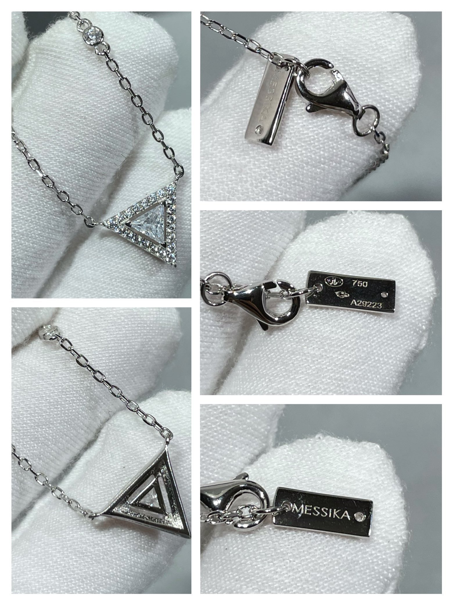 Messika Messik Triangle Cubic Zirconia Silver Necklace