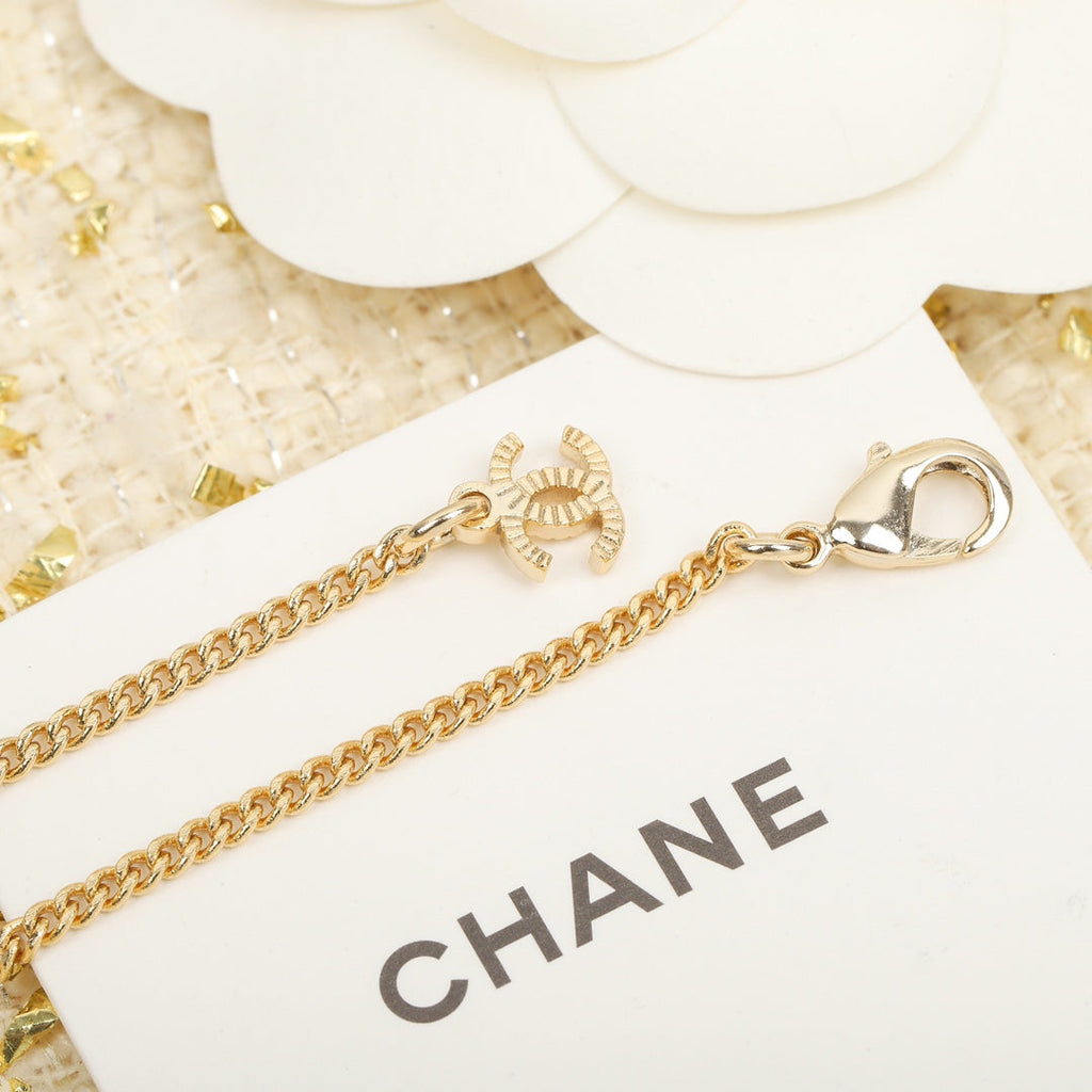 Chanel Perfume Bottle Pendant Gold Necklace
