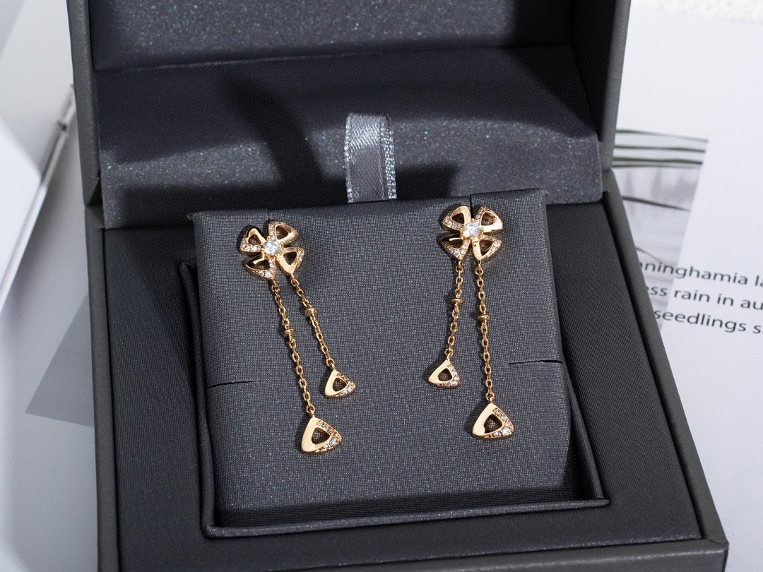 Bvlgari Fiorever Pink Gold Cubic Zirconia Earrings